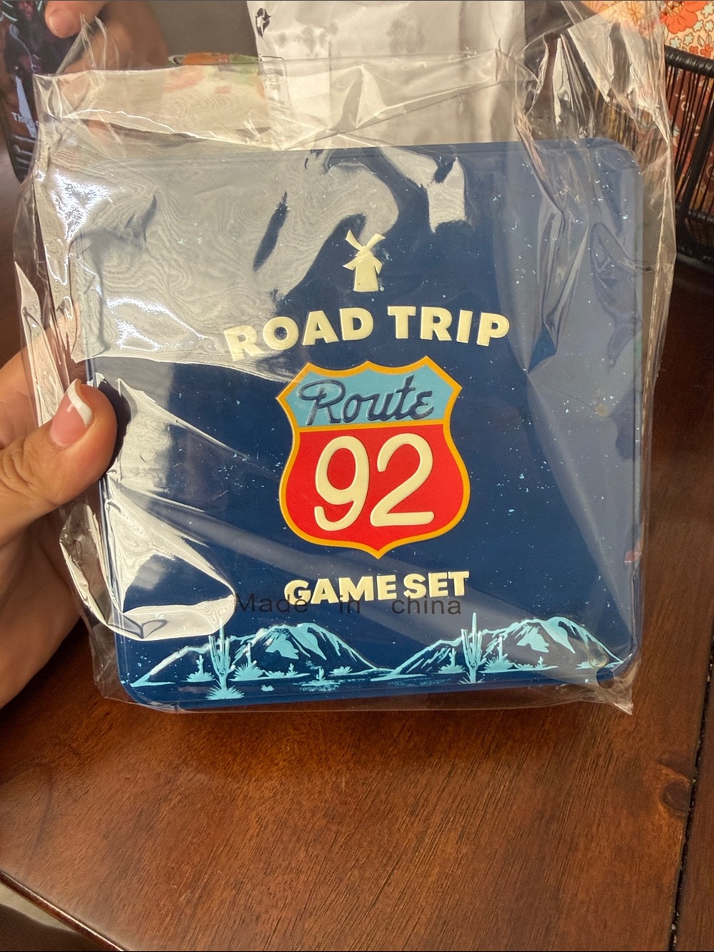 Dutch Bros Blue Road Trip Game Set with Red & Yellow Route Badge